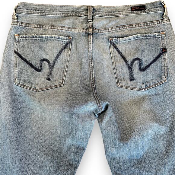 Citizens of Humanity Evans Relaxed Button Fly Jeans Distressed Medium Wash EUC - Picture 4 of 11